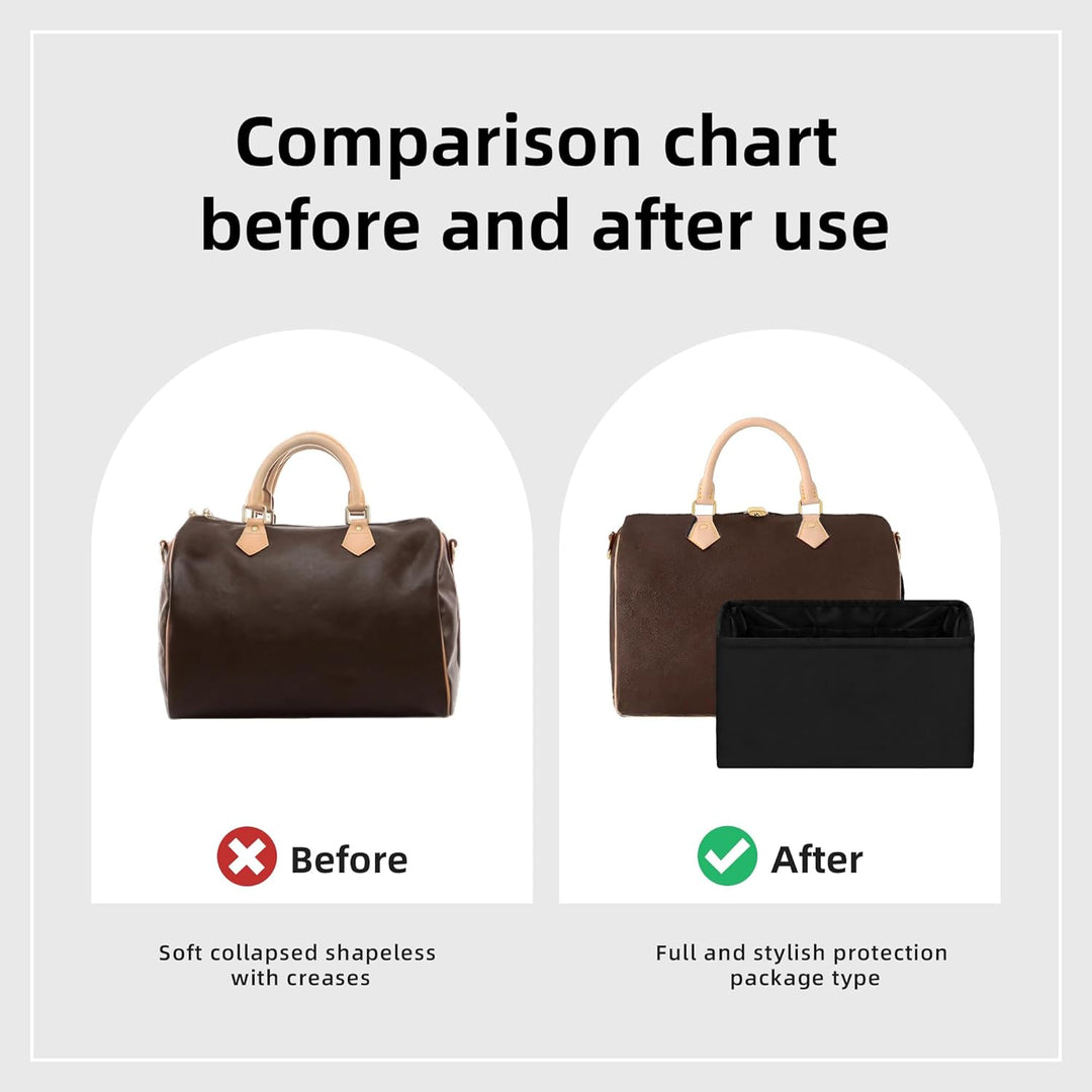 DGAZ Handtaschen Organizer Einsatz, Seide Handtaschenorganisator für LV Speedy Nano/20/25/30/35/40/4