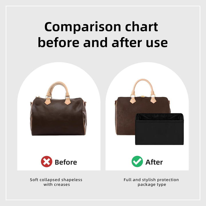 DGAZ Handtaschen Organizer Einsatz, Seide Handtaschenorganisator für LV Speedy Nano/20/25/30/35/40/4