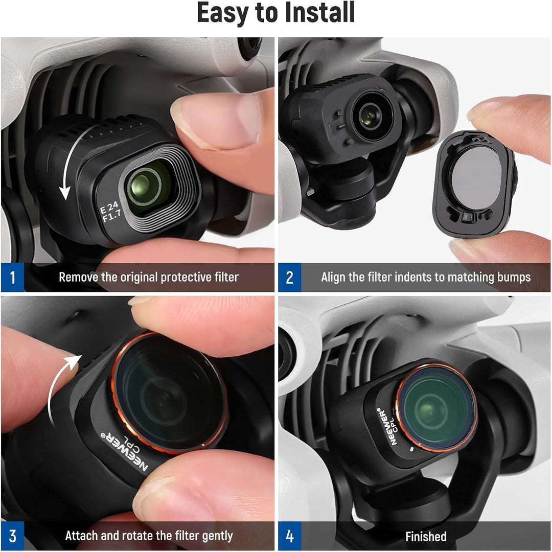 NEEWER ND&CPL-Filter-Set zum Aufstecken, kompatibel mit DJI Mini 4 Pro, 6 Stück CPL-Filter und Grauf
