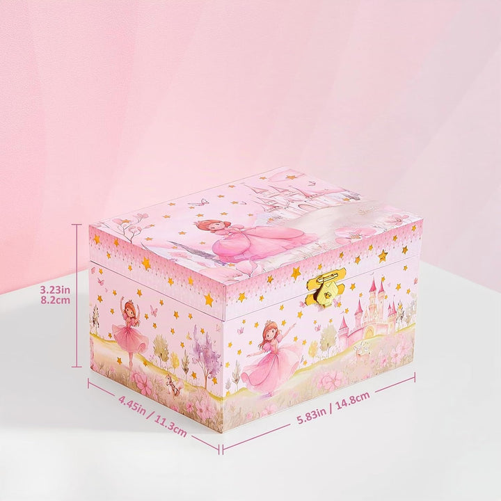 ProCase Kinder Musik Box Schmuckkästchen mit Spieluhr Princess, Schmuckschatulle mit Melodie für Mäd