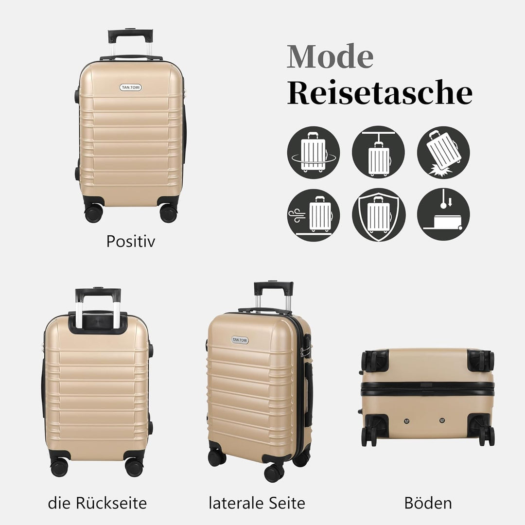 MoFut Koffer, Handgepäck Koffer, Hartschalenkoffer Trolley Rollkoffer Suitcase, Reisekoffer mit Roll