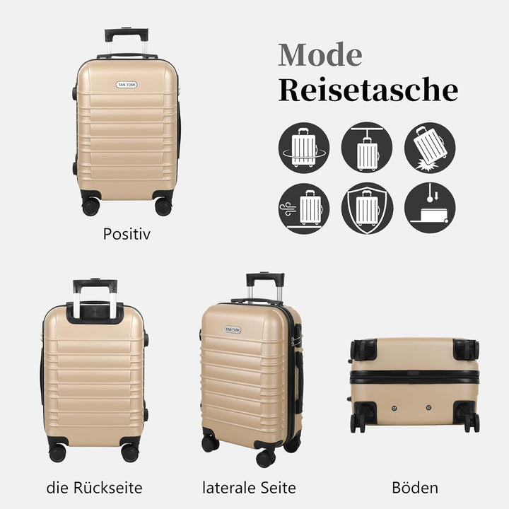 MoFut Koffer, Handgepäck Koffer, Hartschalenkoffer Trolley Rollkoffer Suitcase, Reisekoffer mit Roll