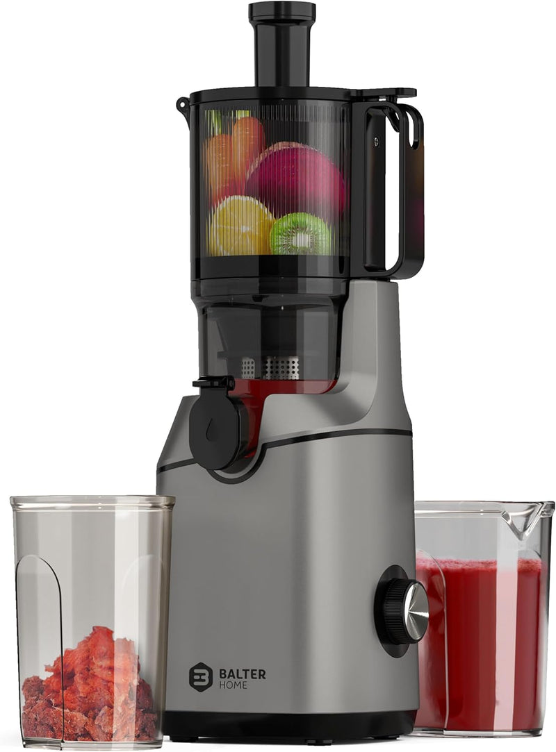 Balter Entsafter Slow Juicer, Grosse 108MM Öffnung, 250 Watt, Entsafter für Gemüse und Obst, Früchte