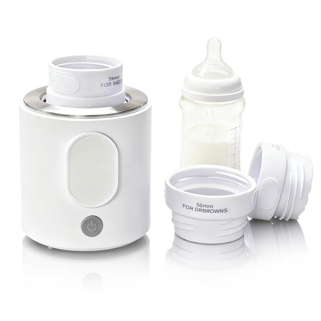 Flaschenwärmer Baby 4-in-1, Tragbarer Babykostwärmer mit Präzisionstemperatur (37°C) & 4 Modi, 360°