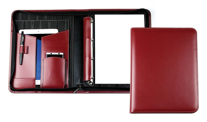 DELMON VARONE - Personalisierbare Tablet &amp; Smartphone Schreibmappe DIN A4 XXL Cambridge Top Grain Le