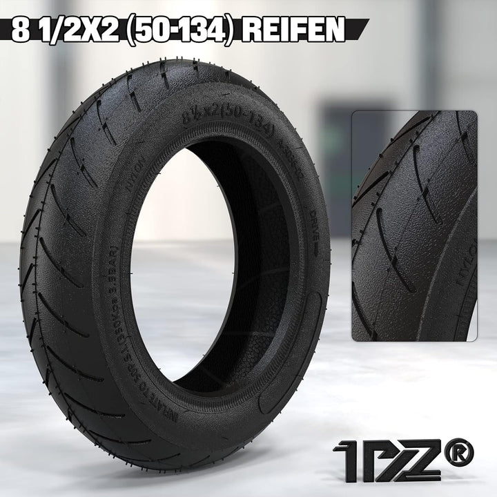 1PZ 6QI-3JX 8 1/2 x 2 (50-134) Reifen + Schlauch mit Winkelventil 45° Ersatz für Inokims Light Elekt