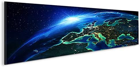 islandburner Bild Bilder auf Leinwand Die Welt bei Nacht Panorama XXL Poster Leinwandbild Wandbild D