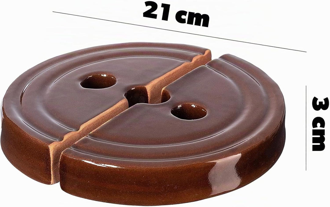KADAX Beschwerungsstein, Fermentiergewicht aus Steingut 21cm, handgefertigtes Gewicht für Gärtopf, S