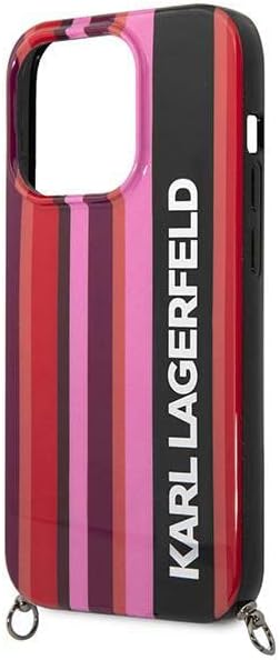 Karl Lagerfeld KLHCP14XSTSTP hülle für iPhone 14 Pro Max 6,7" hardcase rosa/pink Color Stripes Strap
