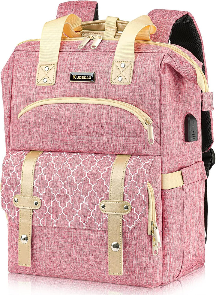 Rucksack Damen, Schulrucksack Mädchen Teenager mit USB Ladeanschluss & Laptopfach, 15,6 Zoll Laptop