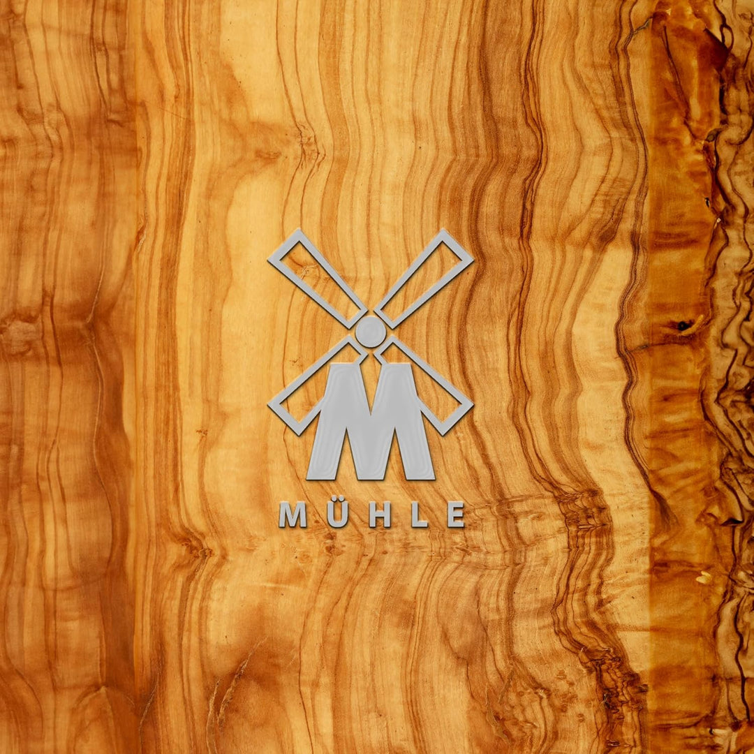 MÜHLE Vivo Rasierpinsel - Rasurpinsel aus reinem Dachshaar - Griff aus edlem Olivenholz und verchrom