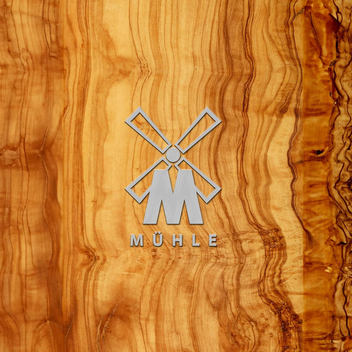 MÜHLE Vivo Rasierpinsel - Rasurpinsel aus reinem Dachshaar - Griff aus edlem Olivenholz und verchrom