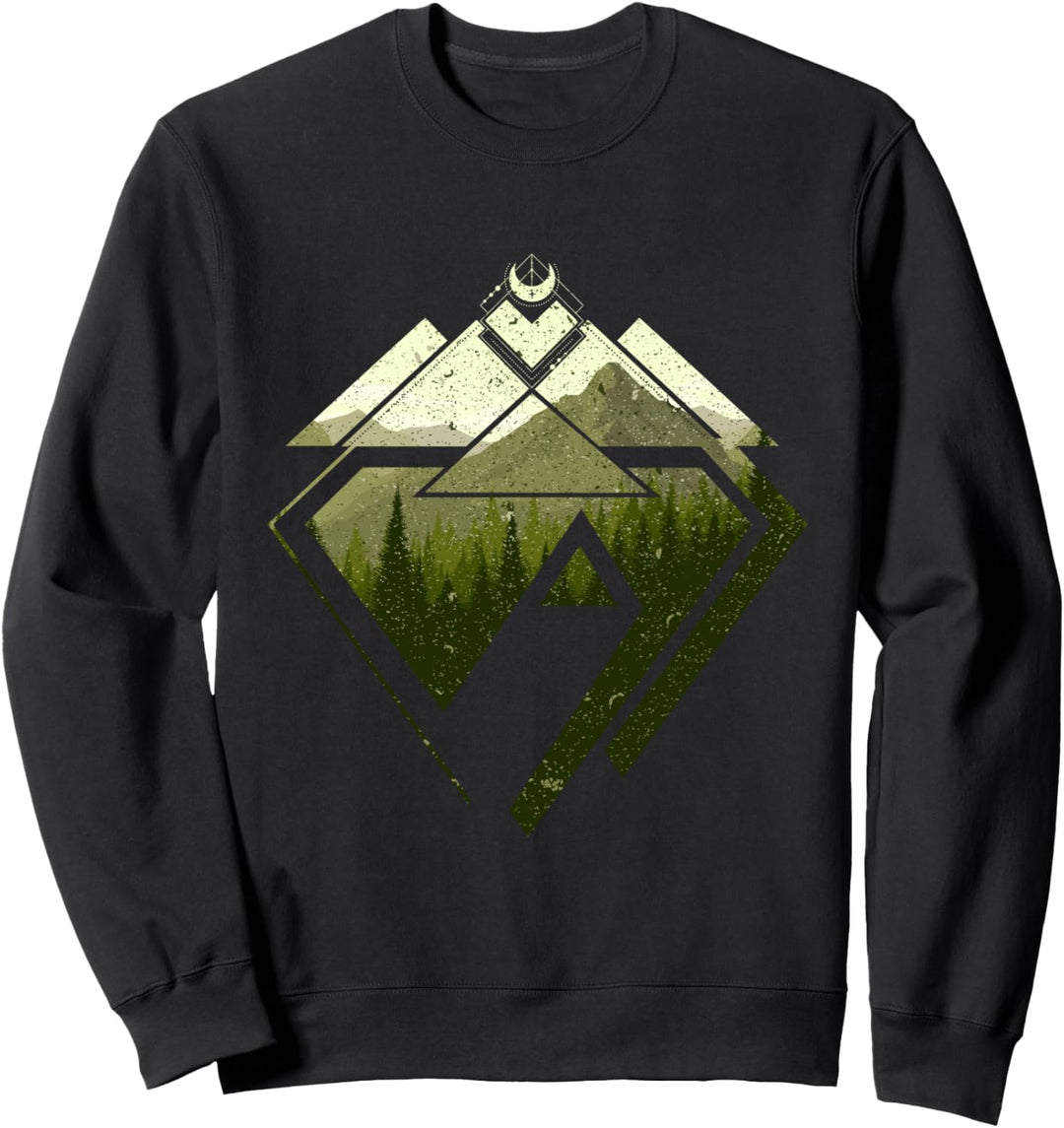 Geometrische Dreiecksformen des Bergwanderns Sweatshirt
