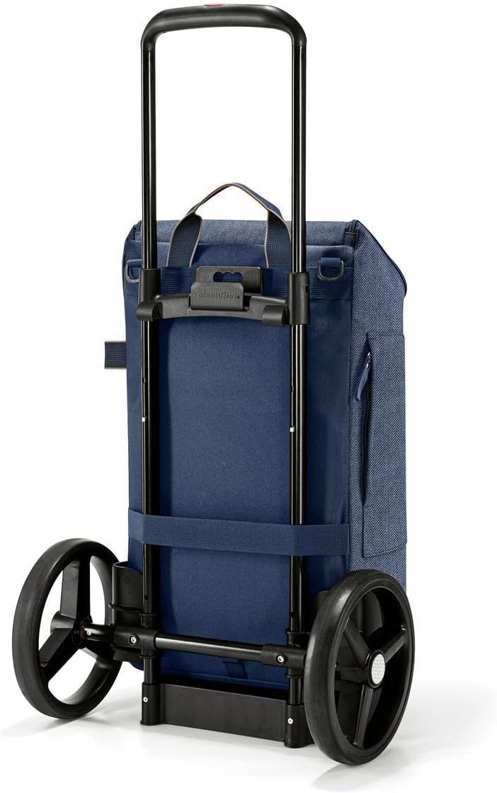 reisenthel citycruiser Set (Rack + Bag) Tasche Herringbone Dark Blue + Rack Black - Praktische Einka