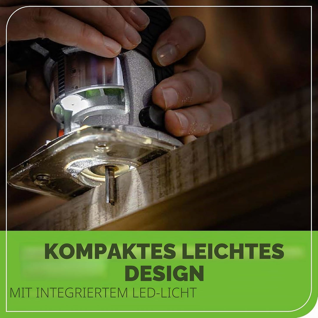 Greenworks Kompakter kabelloser Holzfräser, 24 V, 5 variable Geschwindigkeiten, 30.000 U/min, leicht