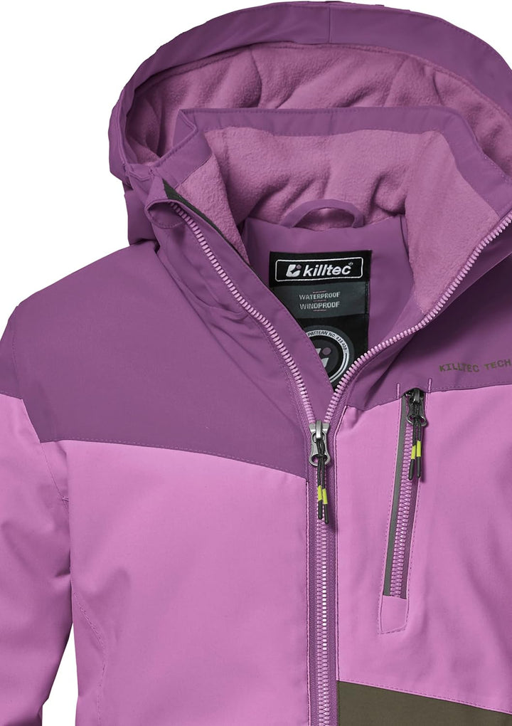 Killtec Mädchen Kow 170 Grls Jckt Funktionsjacke mit Kapuze und Schneefang/Outdoorjacke ist wasserdi