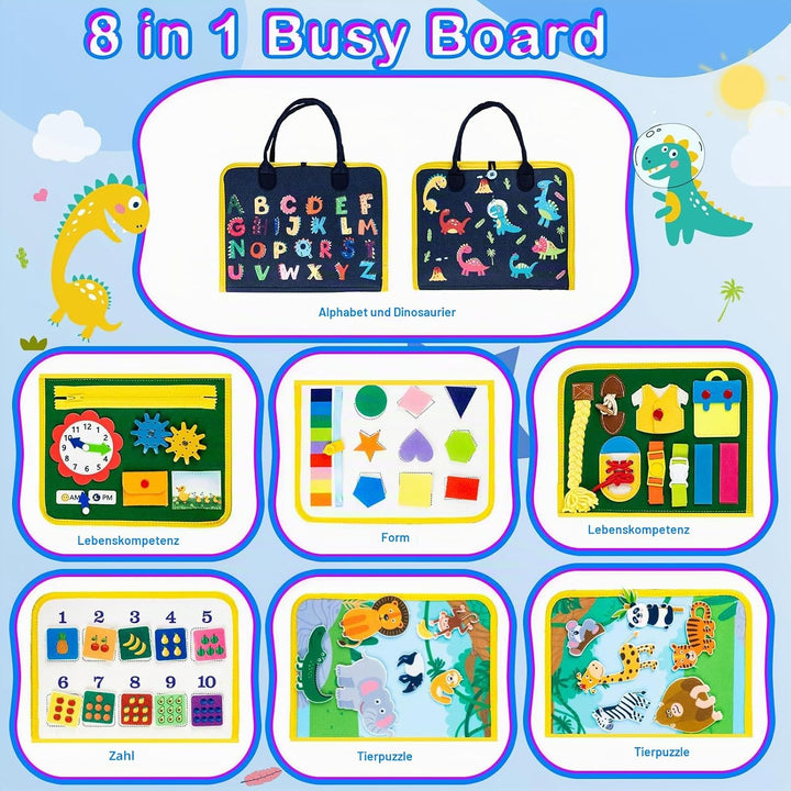 Uping Busy Board Activity Board Baby Sensorisches Montessori Spielzeug ab 3 Jahre Lernspielzeug Gesc