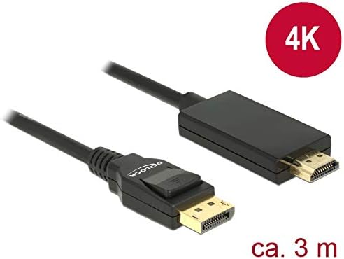 Delock Kabel DisplayPort 1.2 Stecker > High Speed HDMI-A Stecker Passiv 4K 30 Hz 3 m schwarz, 3 m