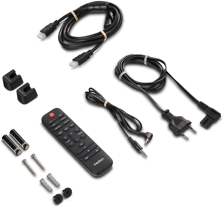 MEDION P61155 2.0 Soundbar mit Bluetooth (inkl. Fernbedienung, Touch-Steuerung, HDMI (ARC), AUX, opt
