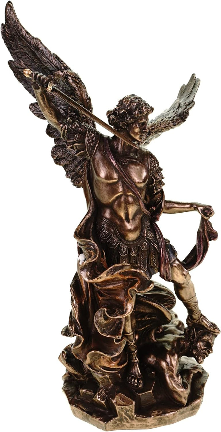 Veronese Figur Erzengel Michael bekämpft das Böse Figur bronziert Skulptur