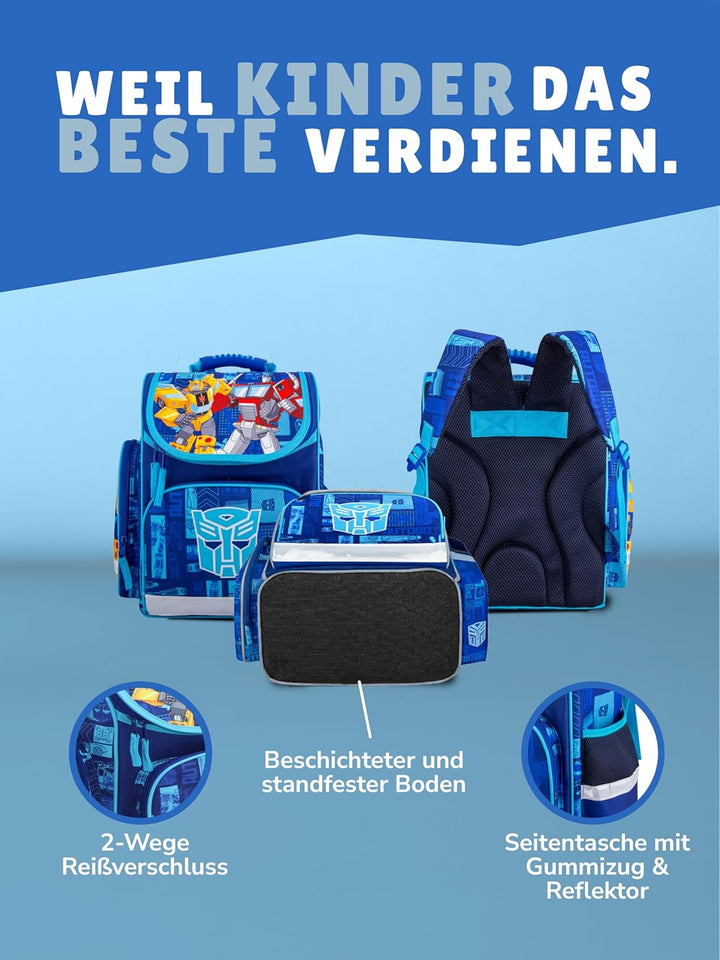 Familando Transformers Schulranzen 1. Klasse für Jungen und Mädchen · ergonomischer Tornister · Jung