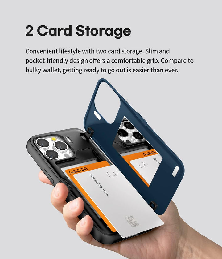 GOOSPERY Magnetic Door Bumper Hülle Kompatibel mit iPhone 13 Pro, Dual Layer protektive Kartenhalter