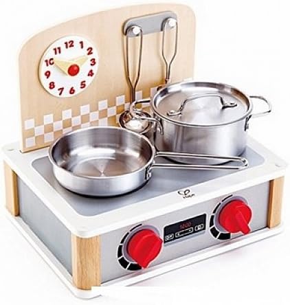 Hape 2-in-1 Küchen- & Grill-Set von Hape| Fantasiespiel Realistisches Rollenspiel Küchenset für Kind