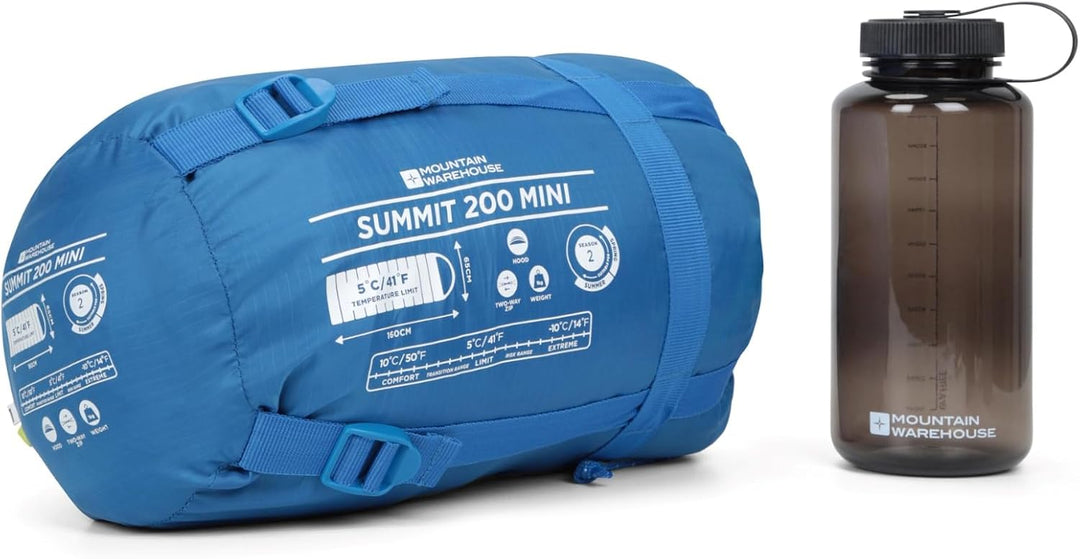 Mountain Warehouse Summit Rechteckiger Minischlafsack - Leichter Kinderschlafsack, Innentasche in Br