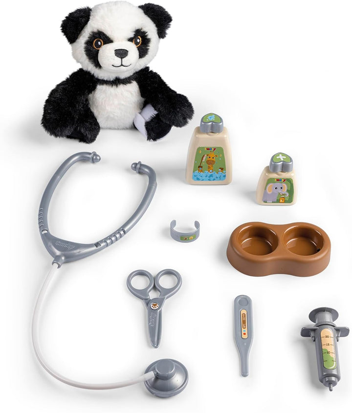 Smoby - Tierarzt-Trolley (31 x 32,1 x 55,2 cm) mit kuschelweichem Panda - 2-in-1 Transportbox mit ab