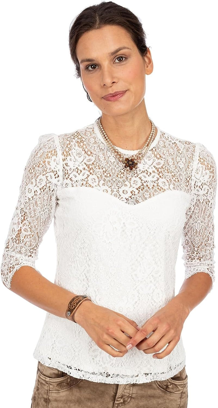Spieth &amp; Wensky Damen Bluse ROA 32 Creme, 32 Creme