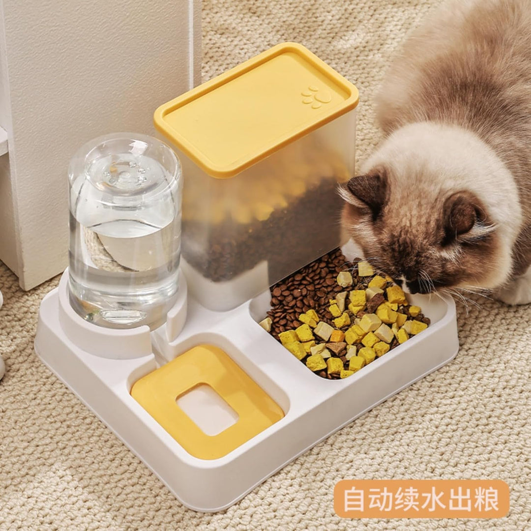 YIYILU Futterspender für Katzen/Lebensmittel, 2-in-1, automatischer Futter- und Wasserspender für kl