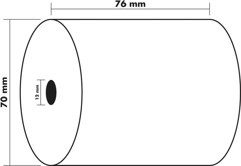 Exacompta 7670120V 50er Pack Kassenrollen, 1-lagig Offset(holzfrei) standard, Breite: 76mm, Länge 40