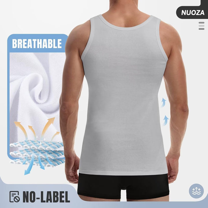NUOZA 3/5er Pack Unterhemd Herren Tank Top Viele Farben 100% Hochwertige Baumwolle Schrumpft Nicht V