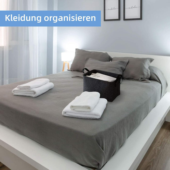 LITLANDSTAR felt storage basket, faltbar filz aufbewahrungsbox für Regal,Wäsche,Schrank,Spielzeug od