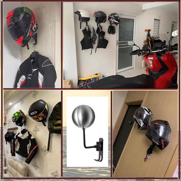 helmhalter Wand Wandmontage, Motorradhelm, Huthalterung, aus Aluminiumlegierung und Edelstahlkugel(2