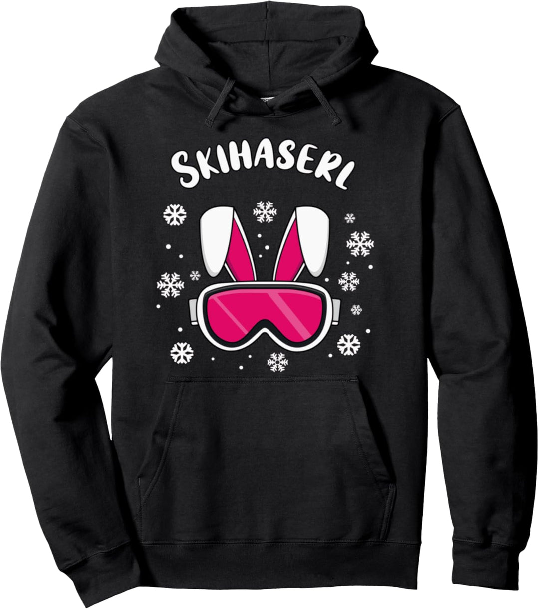Skihaserl Schnee Skibrille Ski Skihase Skifahrerin Skifahren Pullover Hoodie