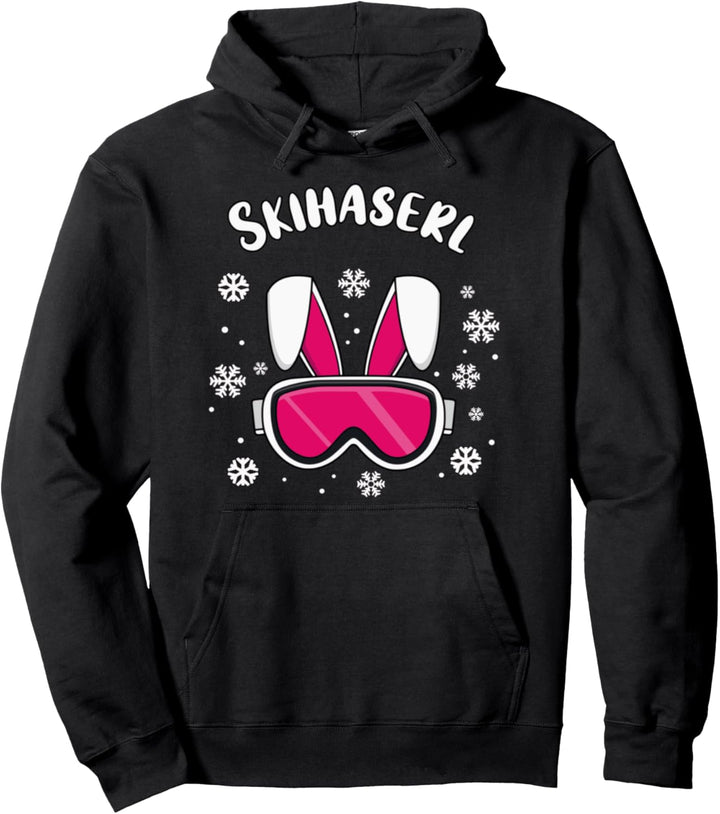 Skihaserl Schnee Skibrille Ski Skihase Skifahrerin Skifahren Pullover Hoodie