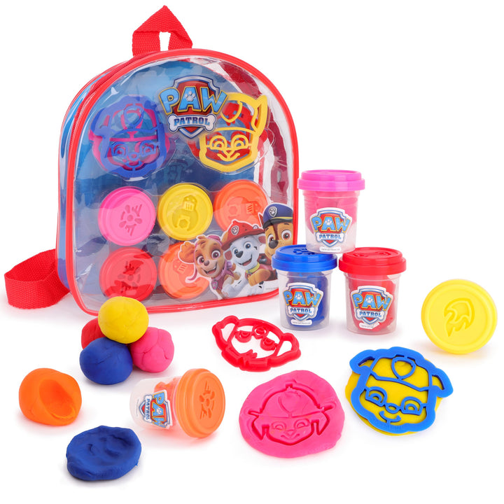 Toyland® Paw Patrol Knetrucksack-Set für Kinder – 5 Teigwannen und 4 Ausstecher inklusive – Paw Patr