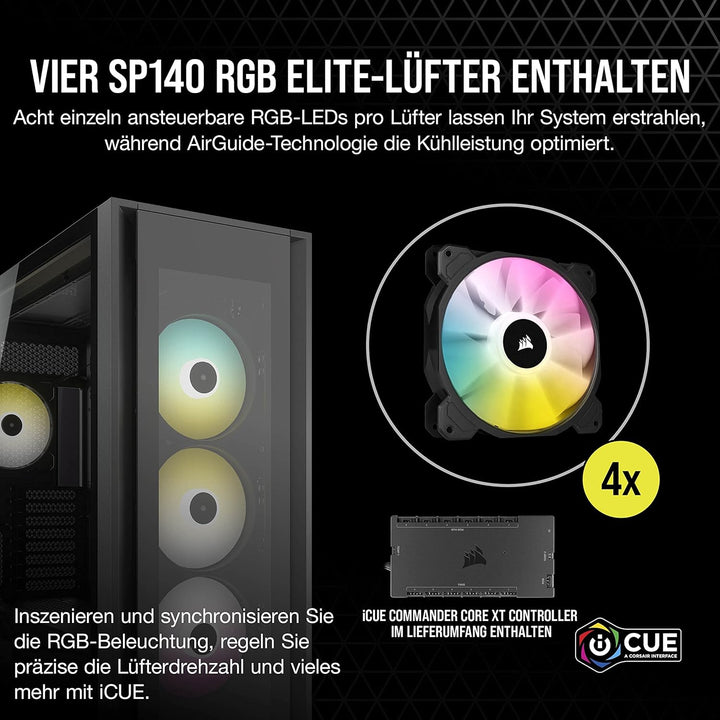 Corsair iCUE 7000X RGB Full-Tower-ATX-PC-Gehäuse (Drei Scheiben aus Gehärtetem Glas, Vier 140-mm-RGB