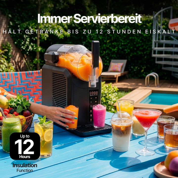 Seeger SuperSlush, 2L 7-in-1 Slush Maschine für zu Hause, 7 Smarten Programma, Automatische Reinigun