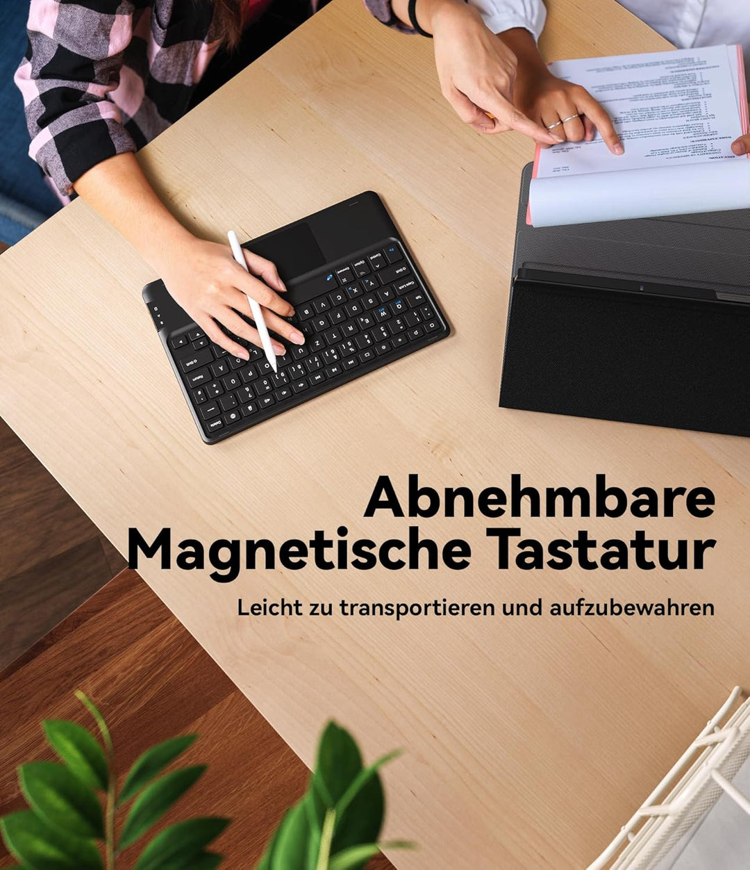 CHESONA Samsung Tablet A9 Plus Hülle mit Tastatur, Abnehmbare Magnetische Tastatur mit Smart Touchpa