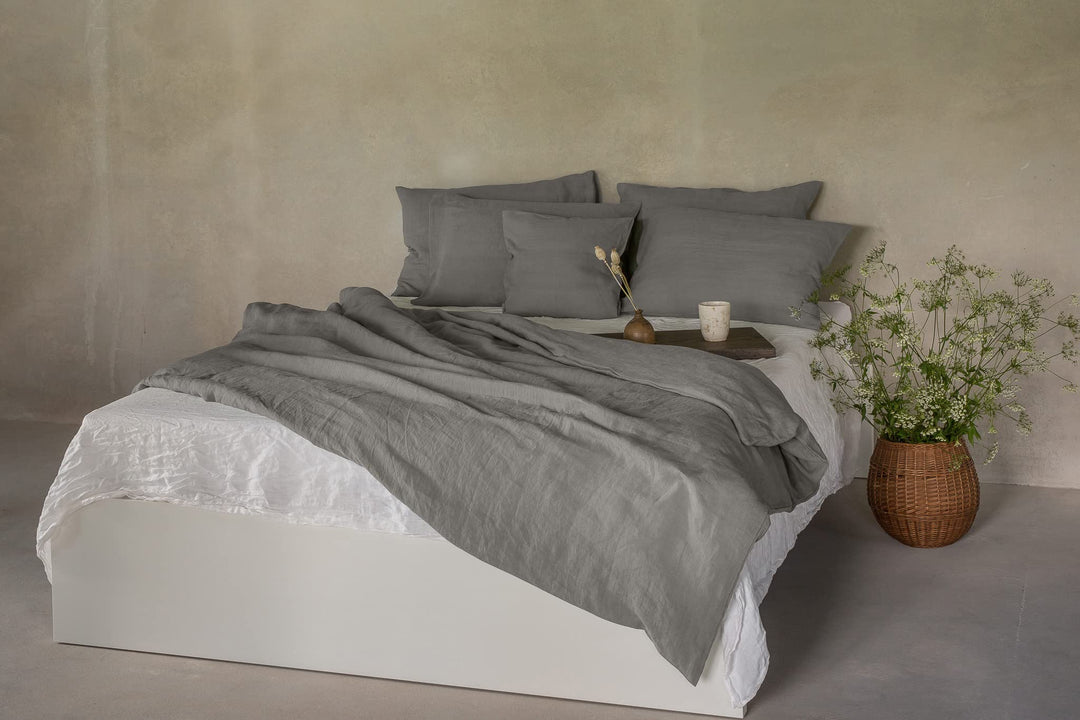 Ger3as Leinen Bettwäsche Set 100% Natur Leinen Stonewashed, Naturfaser Leinen, mit Hotelverschluss (