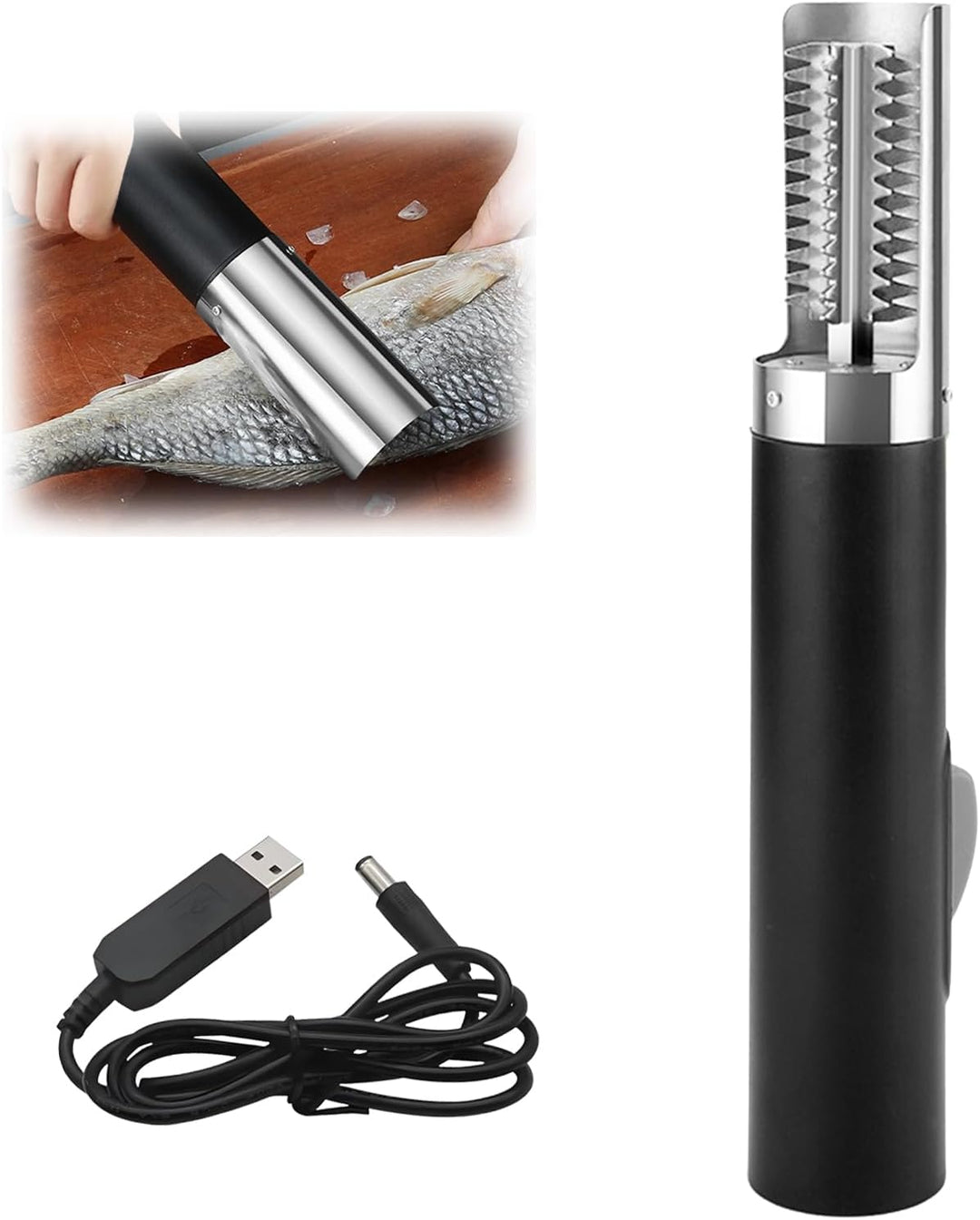 Fischentschupper, 125W 3000Mah Fischschupper Elektrischer Edelstahl Wasserdicht Fischentschupper Rei