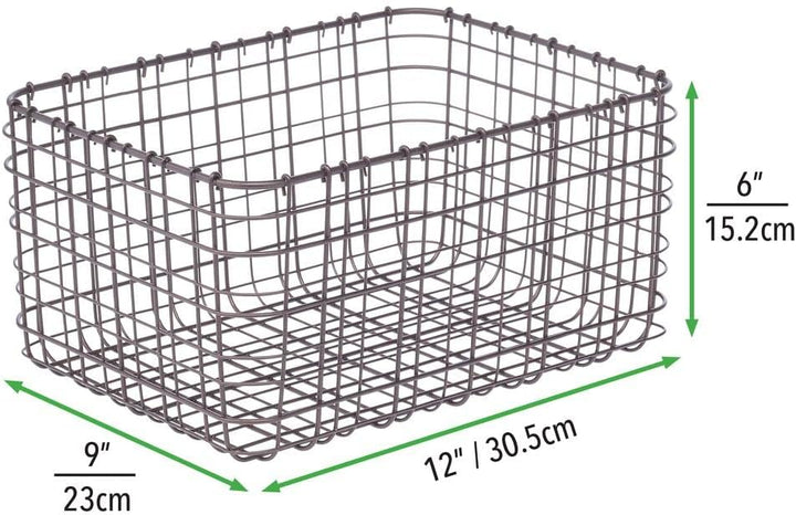 mDesign 6er-Set Allzweckkorb aus Metall – Aufbewahrungskorb für Küche, Vorratskammer etc. – kompakte