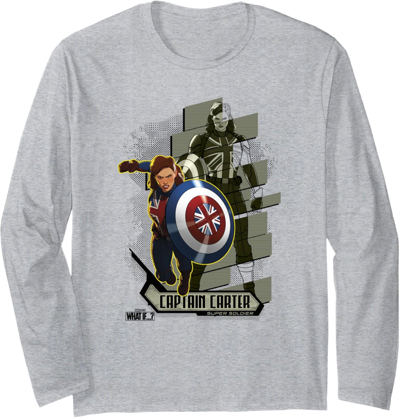 Marvel What If Captain Carter Action Pose Langarmshirt