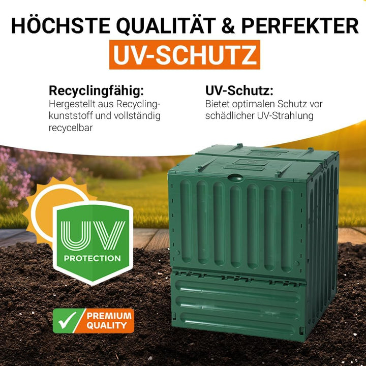 Garantia Geschlossener Schnell-Komposter 400 Liter: ECO-King, grün, aus 100% recyceltem PP, jetzt gü