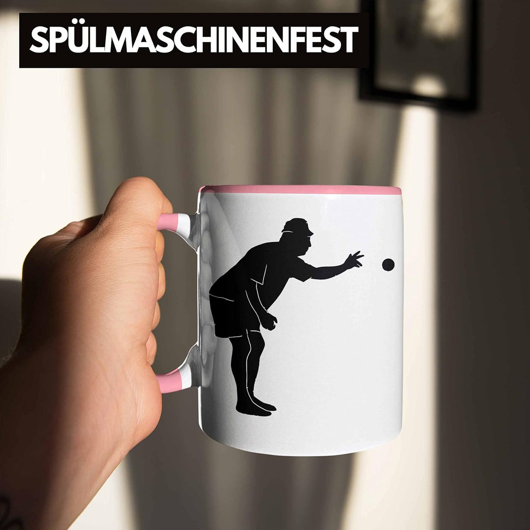 Trendation - Boule Tasse Geschenk Boule-Spieler Geschenkidee Spruch Grafik Werfender Boule Spieler (