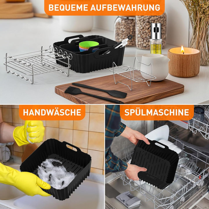 Heissluftfritteuse Zubehör für Philips Dual Basket Airfryer 3000/5000 Serie, Airfryer Zubehör Set fü