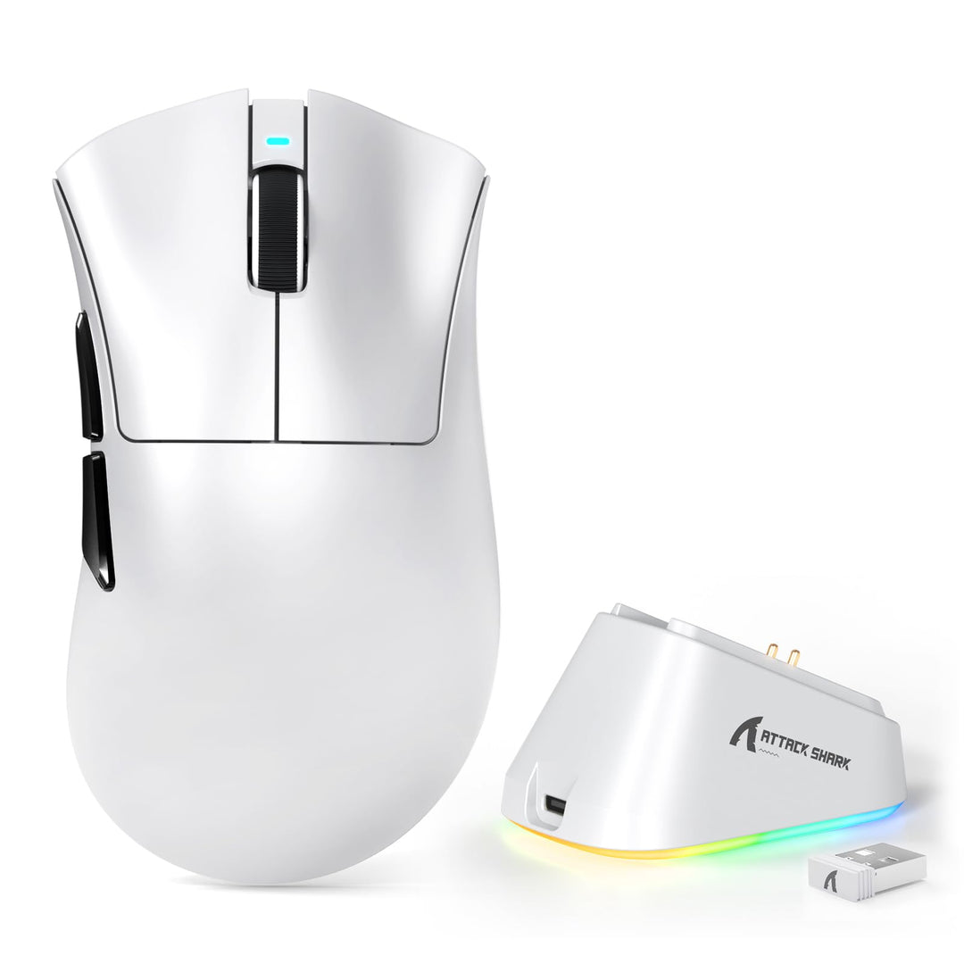 MAMBASNAKE x Attack Shark V3PRO Kabellose Gaming-Maus mit Magnetischer Ladestation, PAW3311-Sensor,