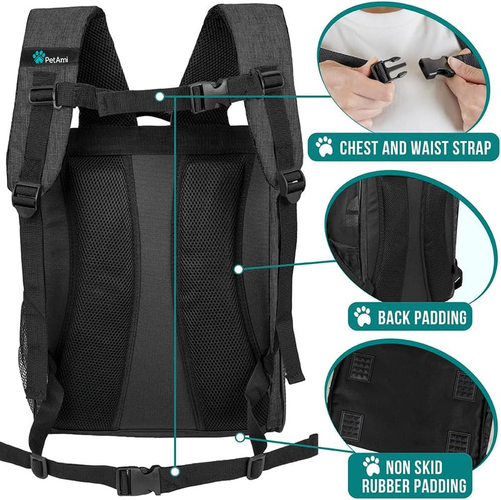 PetAmi Hunderucksack für kleine grosse Katze, Haustier, Welpen, belüfteter Haustier-Wanderrucksack,